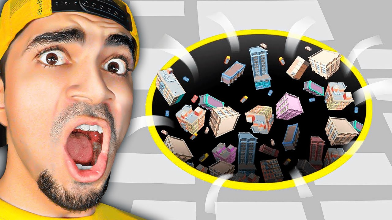 صنعت اكبر حفرة بالعالم - Hole.io