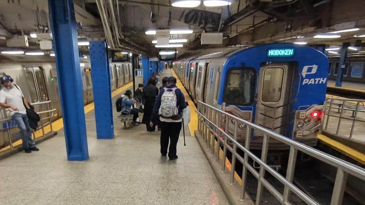 Полная поездка на поезде PATH по маршруту 33rd St — Хобокен