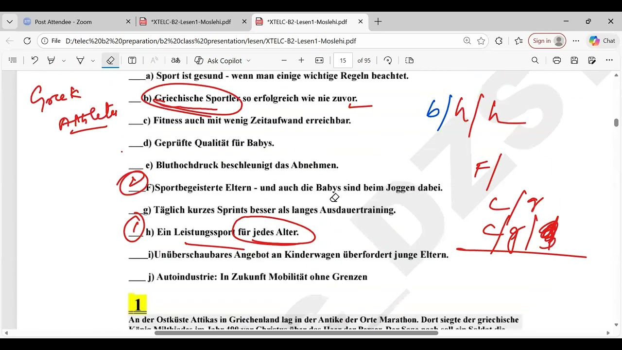 Sprachbausteine teil 1|B2 Telc exam preparation |Sport is gesund @JSBSprachinstitut 
