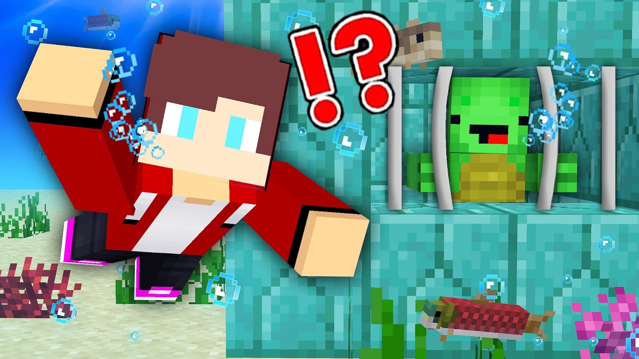 Mikey and JJ Water Prison Escape in Minecraft (Maizen)