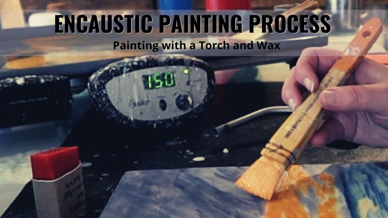 Encaustic Painting Process Painting a sunset over water: Encaustic Seascape painting
