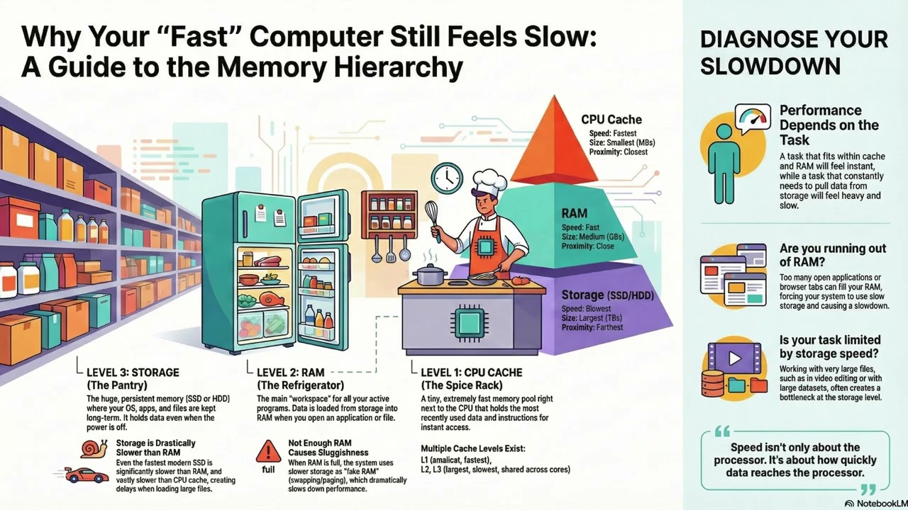 Cache vs RAM vs Storage: Why Computers Feel Slow