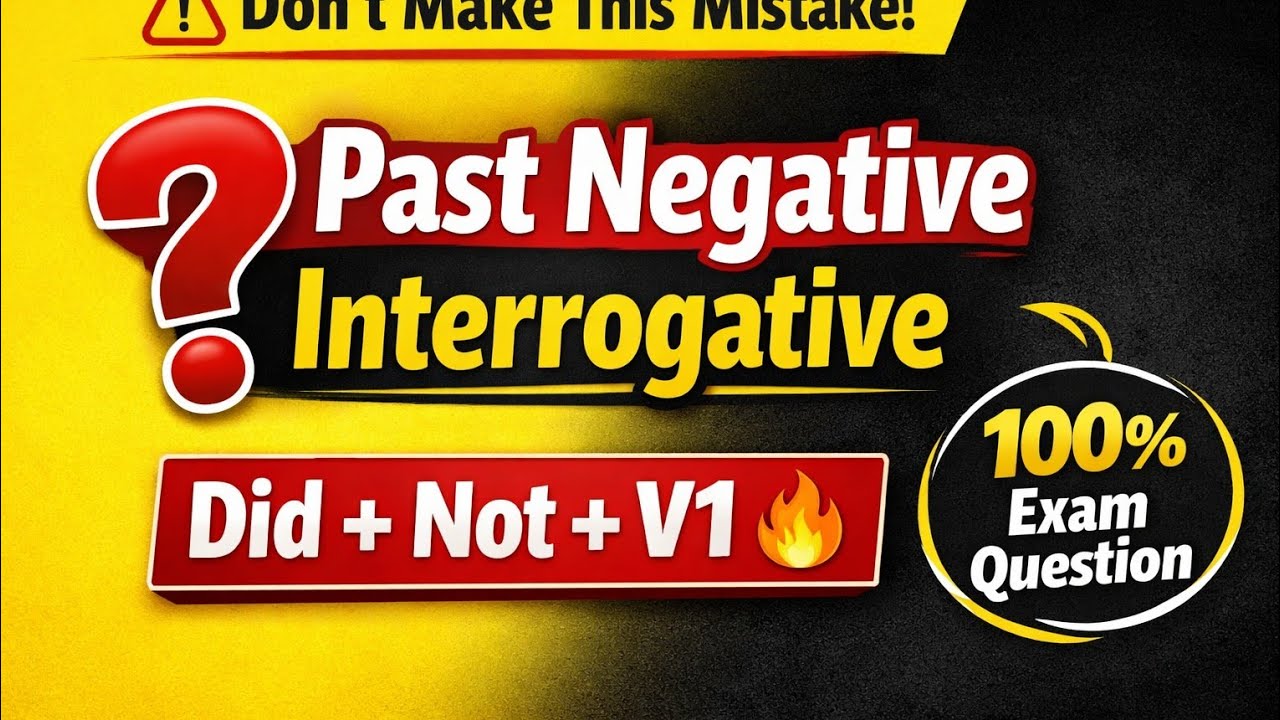 Past Negative Interrogative Sentences | Did + Not Rule | Easy Trick for Exams 🔥