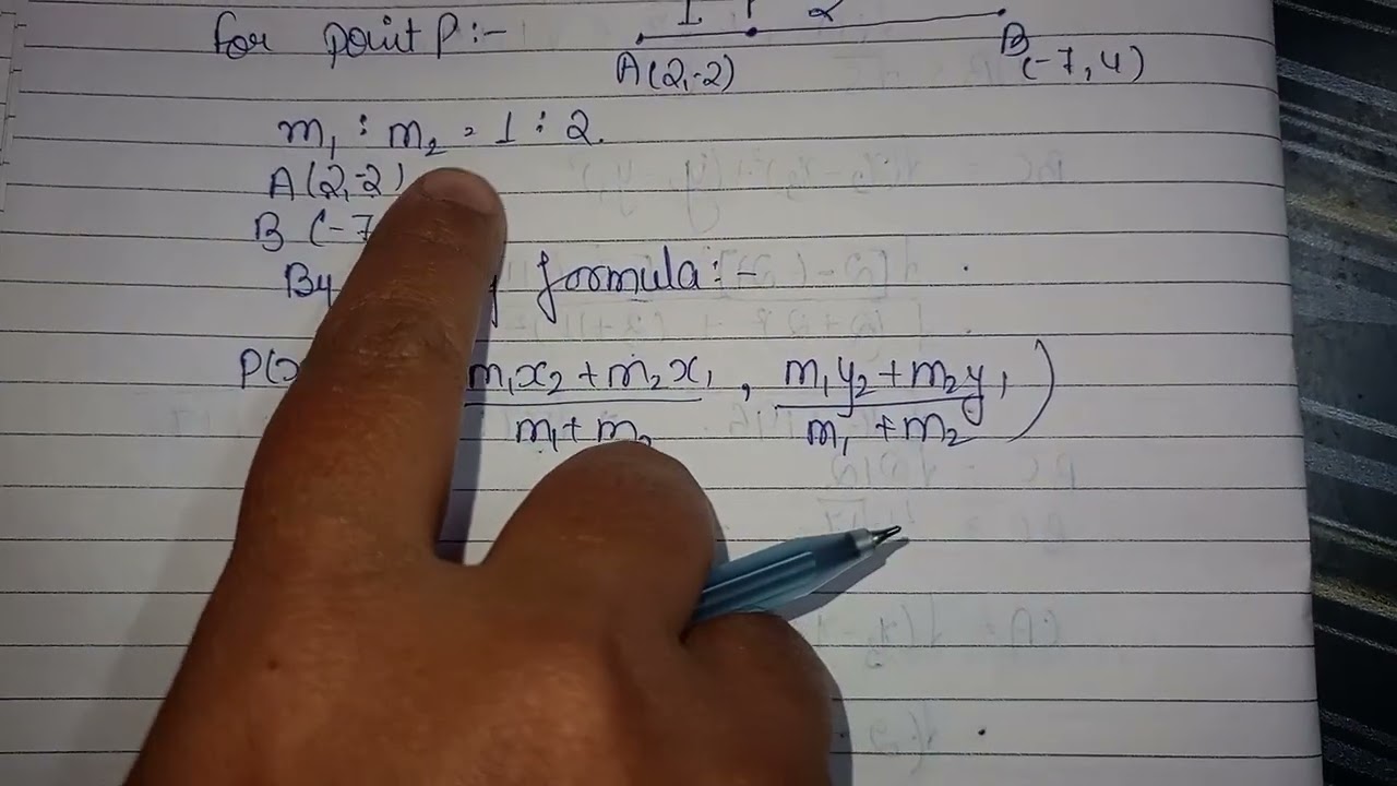 CO-ORDINATE GEOMETRY:- Important Question: Points of Trisection of A(2, -2) and B(-7, 4) Explained ✅