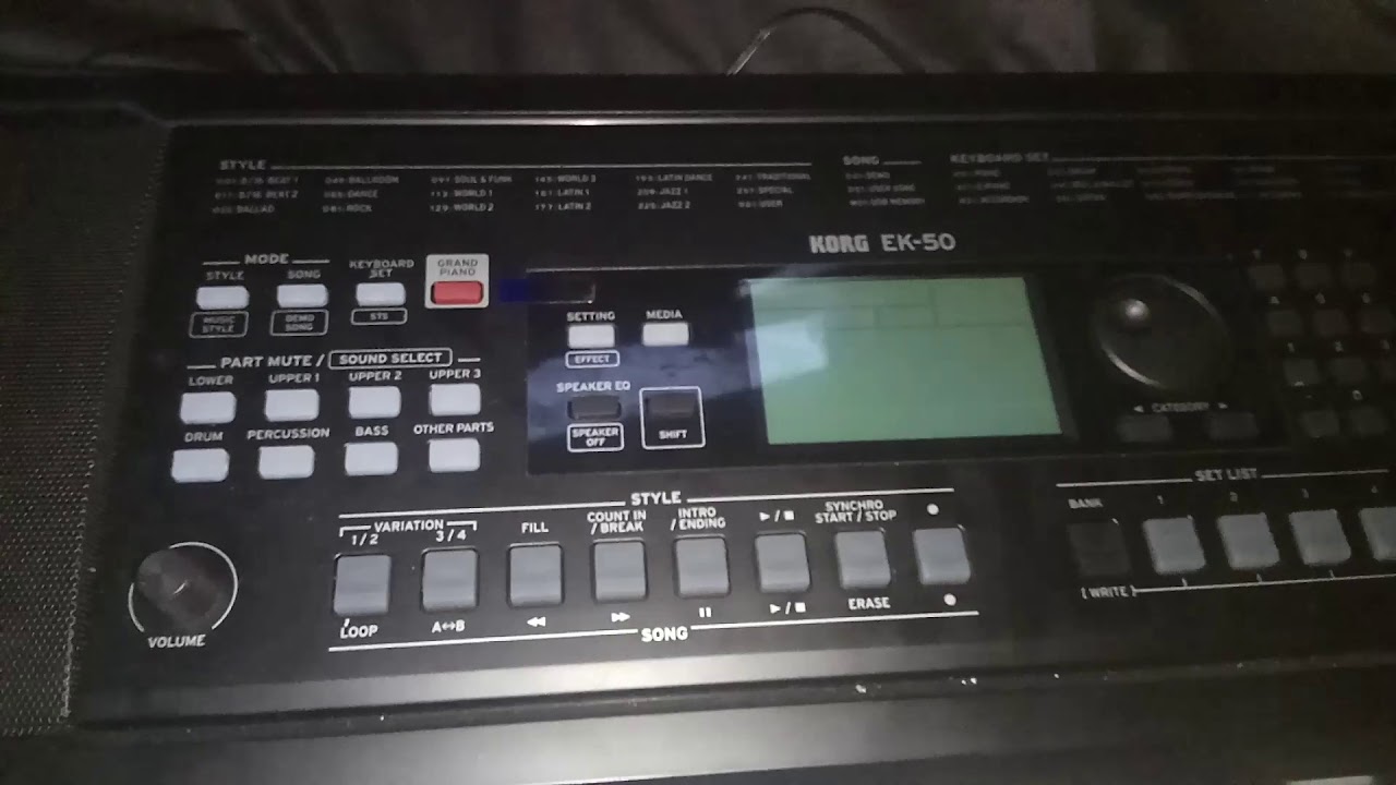 Demo korg ek 50 reset restor factory preload