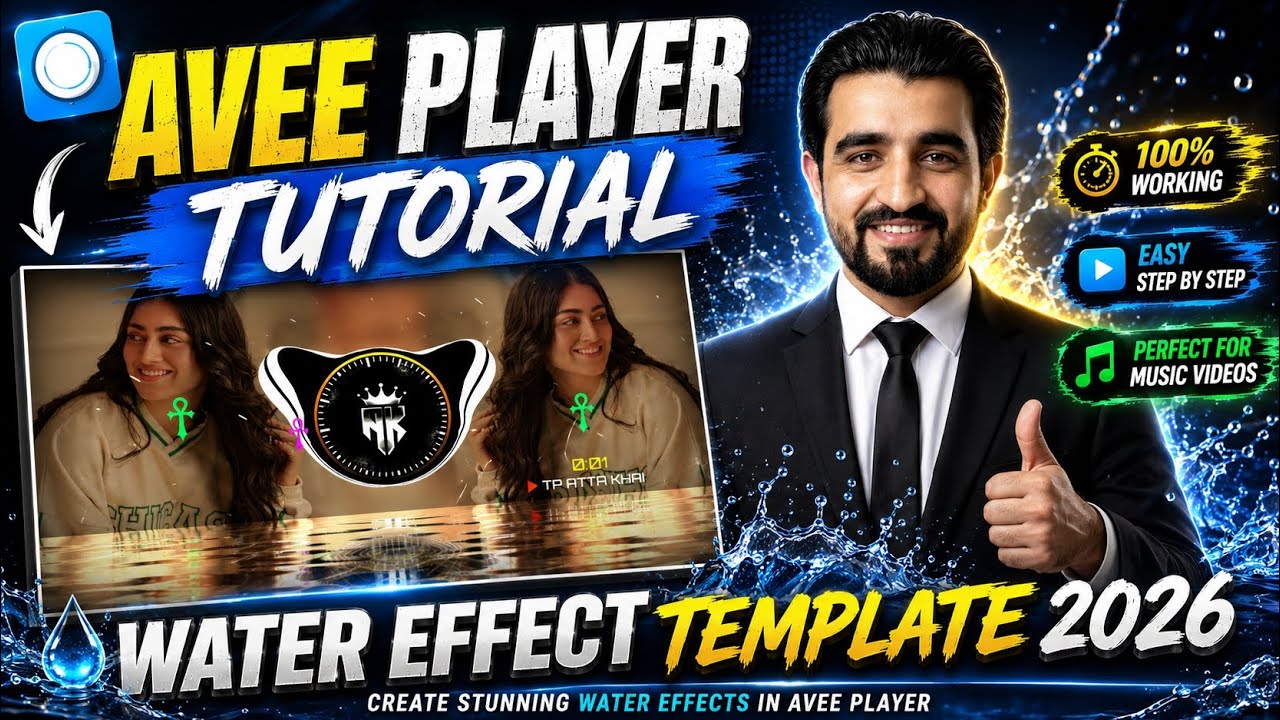 Avee Player Water Effect Template 2026 | Full Tutorial + Free Template Download