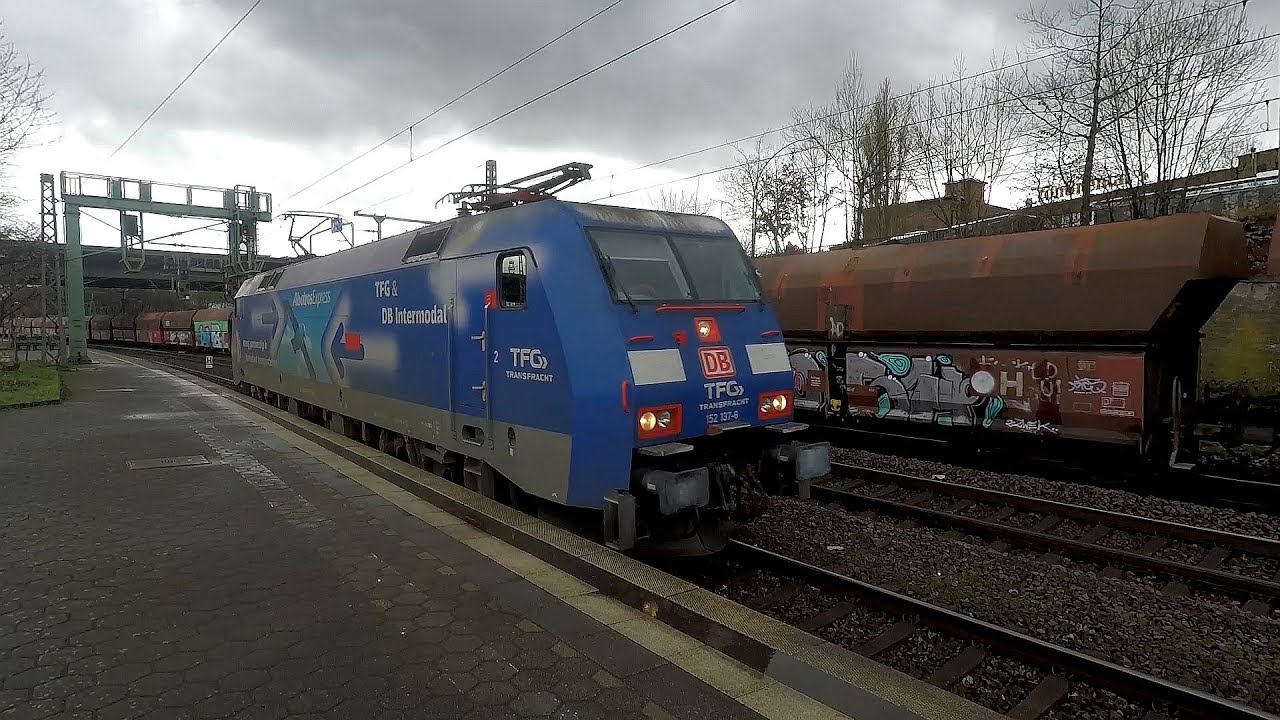 Trainspotting Hamburg-Harburg 15.03.2019 - Freight train action!