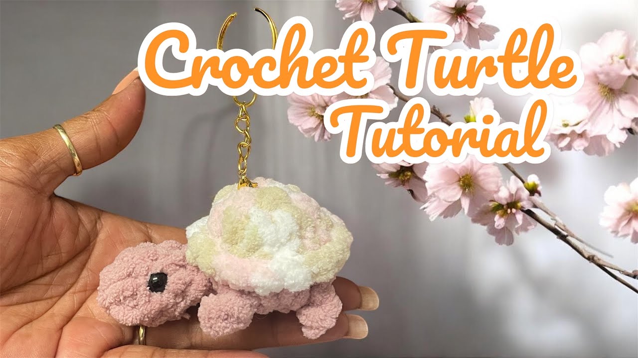 Beginner Crochet No-Sew Turtle Keychain 🐢 | Step-by-Step Market Make Tutorial