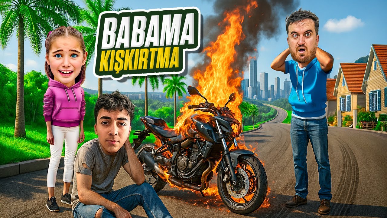BABAMA MOTOSİKLET KAZASI YAPTIM ŞAKASI YAPTIK ELİF SİNEM İLE BİRLİKTE (Çok kızdı!)
