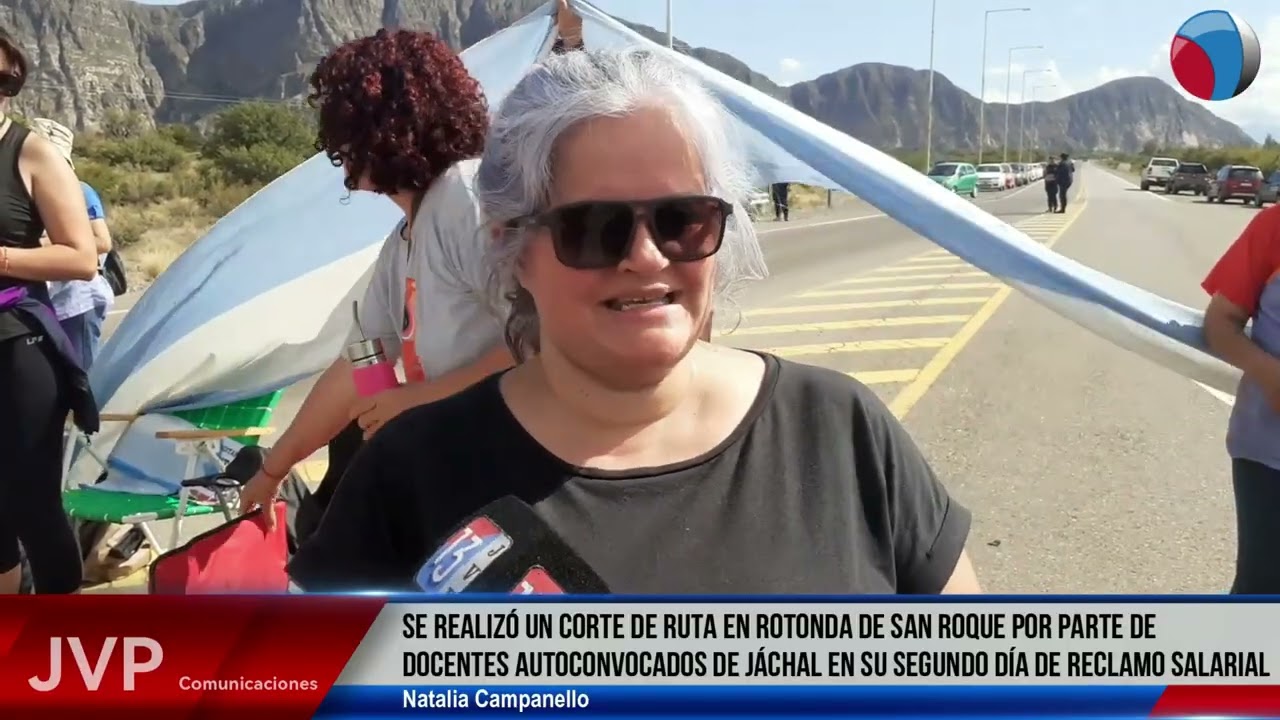 Corte de ruta en rotonda de san roque por parte de docentes Autoconvocados  en su segundo día