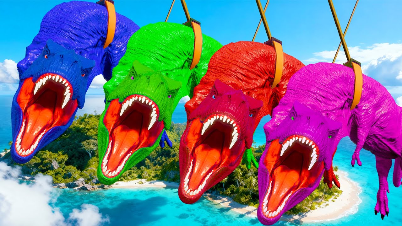 Epic SuperHeroes Dinosaurs vs Spider Man T Rex & Spinosaurus  l Jurassic World Fight 🦖🔥