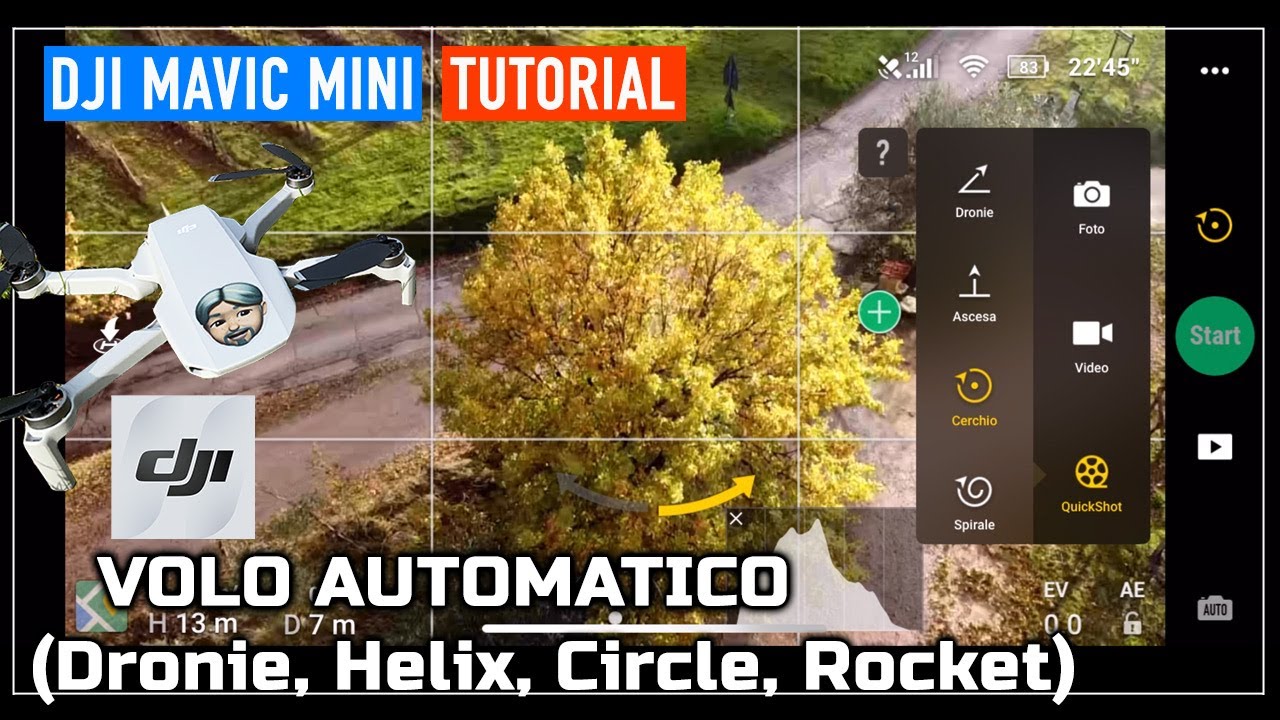 DJI Mavic MINI TUTORIAL: Volo automatico (Dronie, Helix, Circle, Rocket)