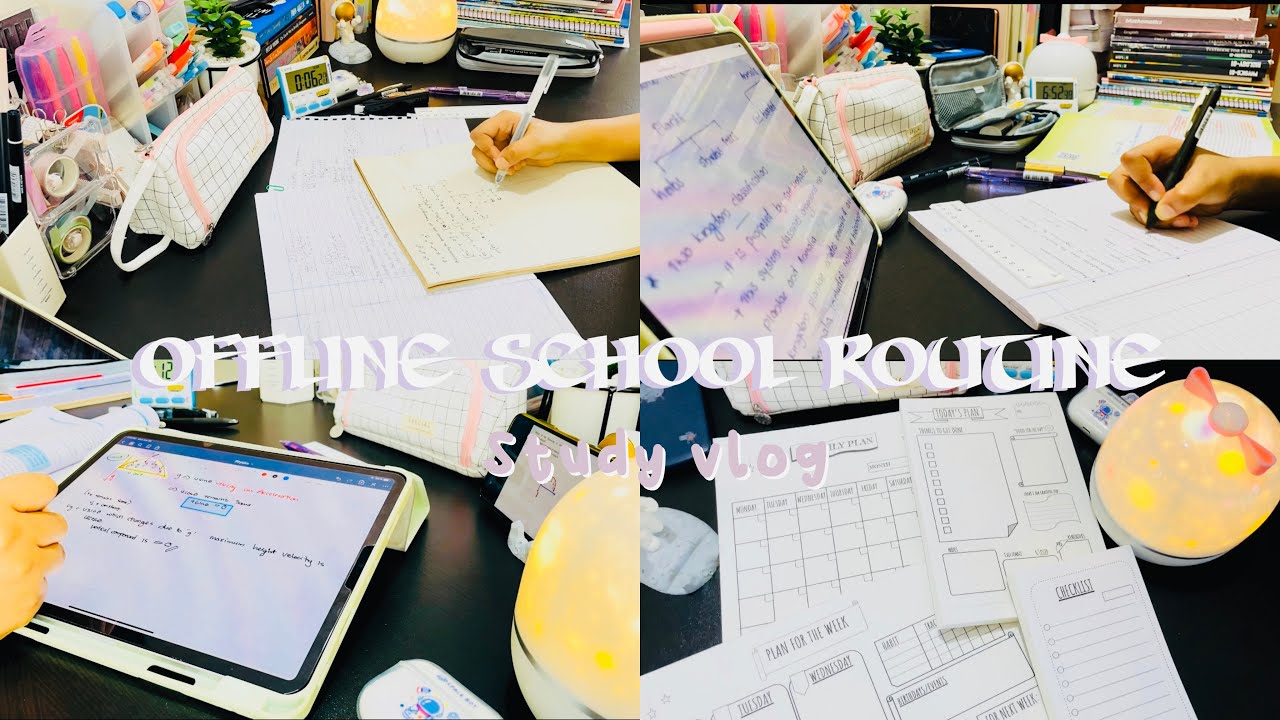 My offline school routine + study vlog PCMB | hectic days in my life 😬