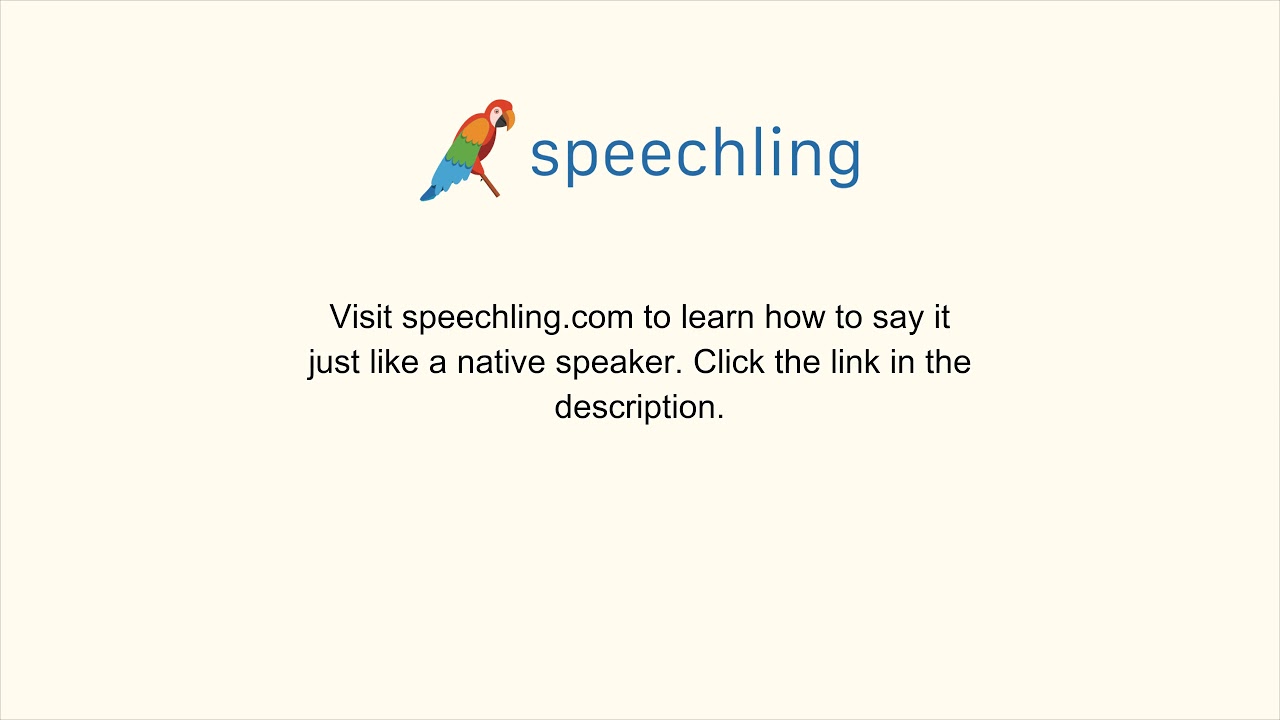 How to say 