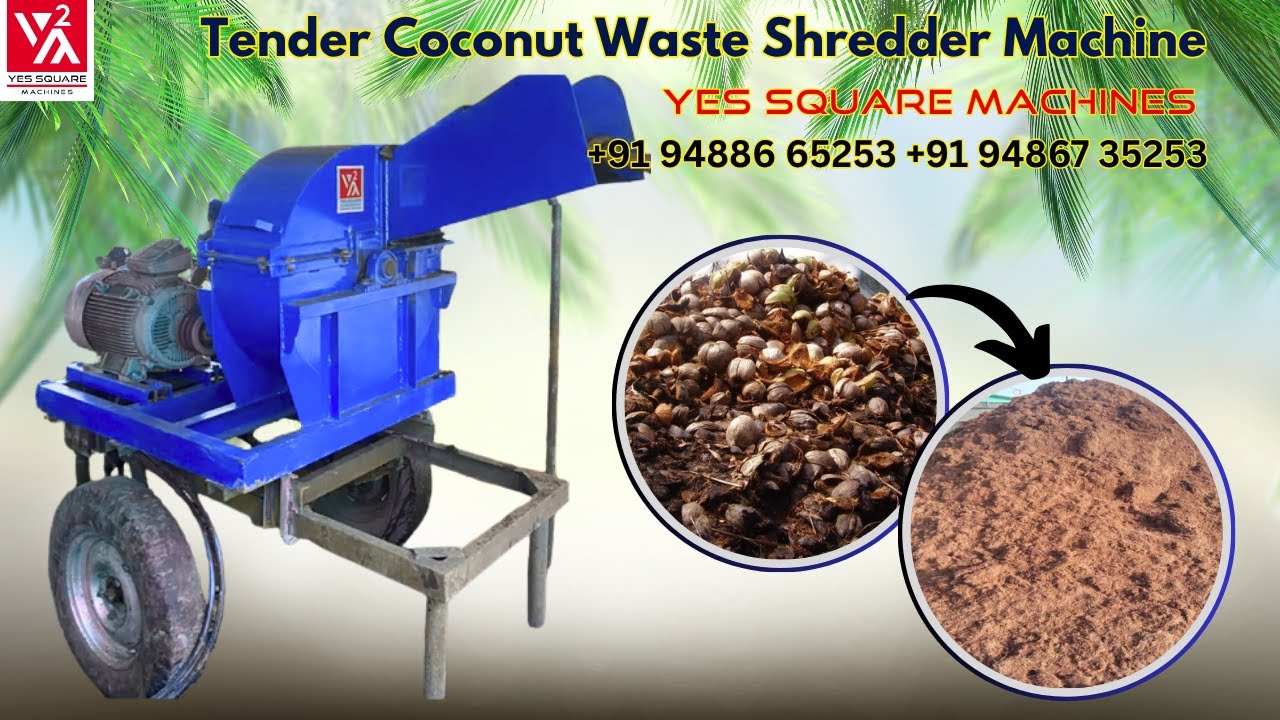 Tender Coconut Waste Shredder Manufacturer in Coimbatore | Agricultural Shredder | +91 94886 65253