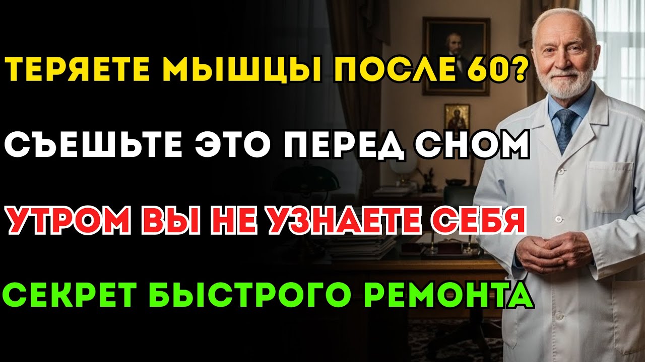 Пожилым на заметку! Чтобы мышцы не исчезали ночью, ешьте это. Топ-8 продуктов. №1 — самый мощный.