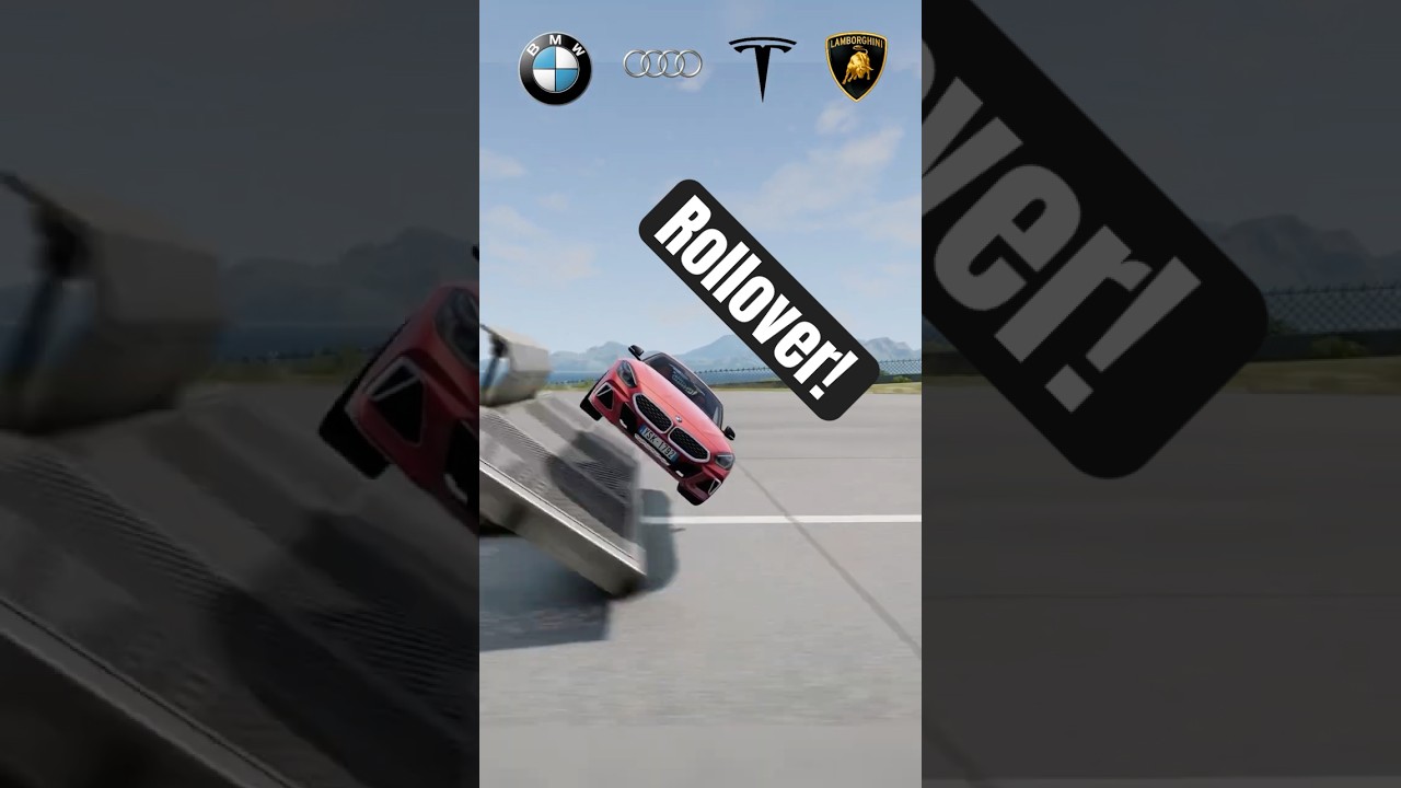 Rollover Test! 🔄 Revuelto vs R8 vs Model 3 vs Z4