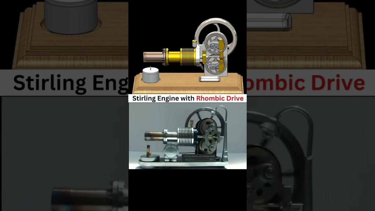 Stirling Engine With Rhombic Drive 
