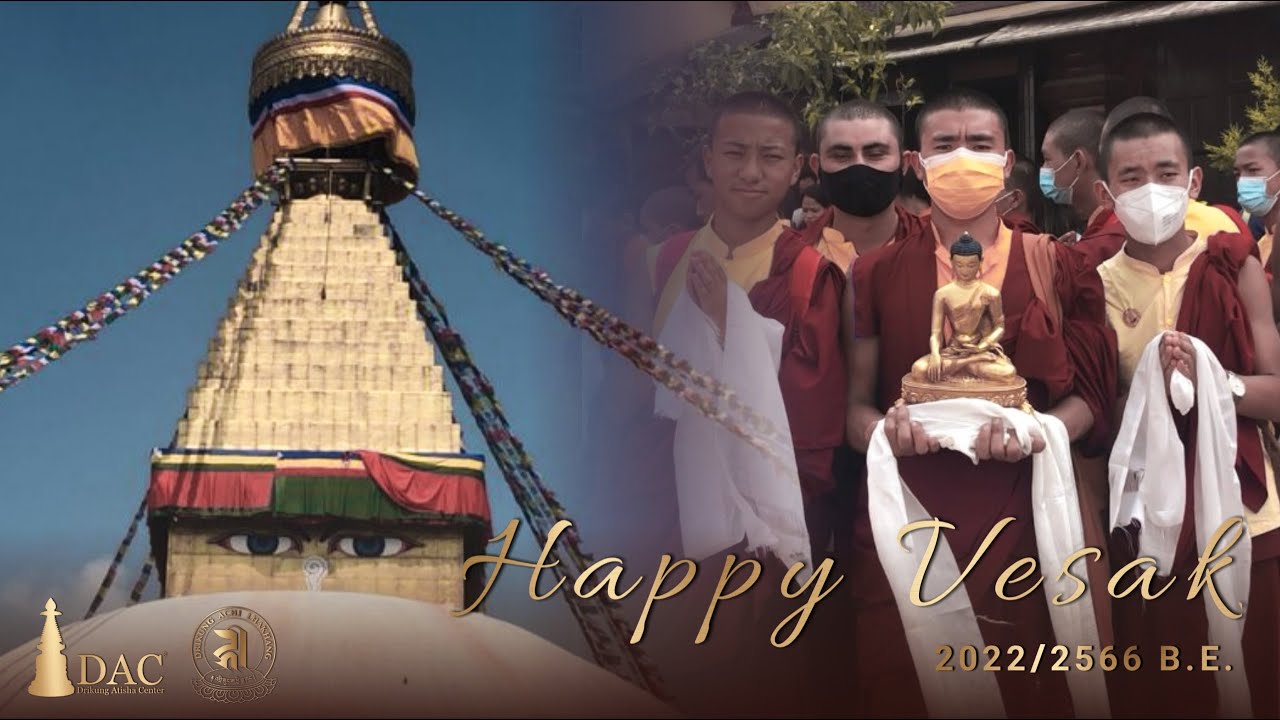 BUDDHA JAYANTI/VESAK DAY 2566 B.E. in Kathmandu-Nepal with DRIKUNG Monks and Novices. May 16, 2022.