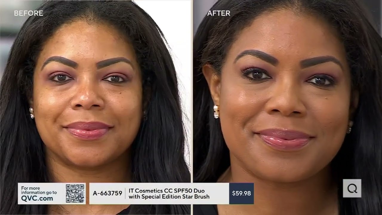 IT Cosmetics CC SPF50 Duo with Special Edition Star Brush on QVC