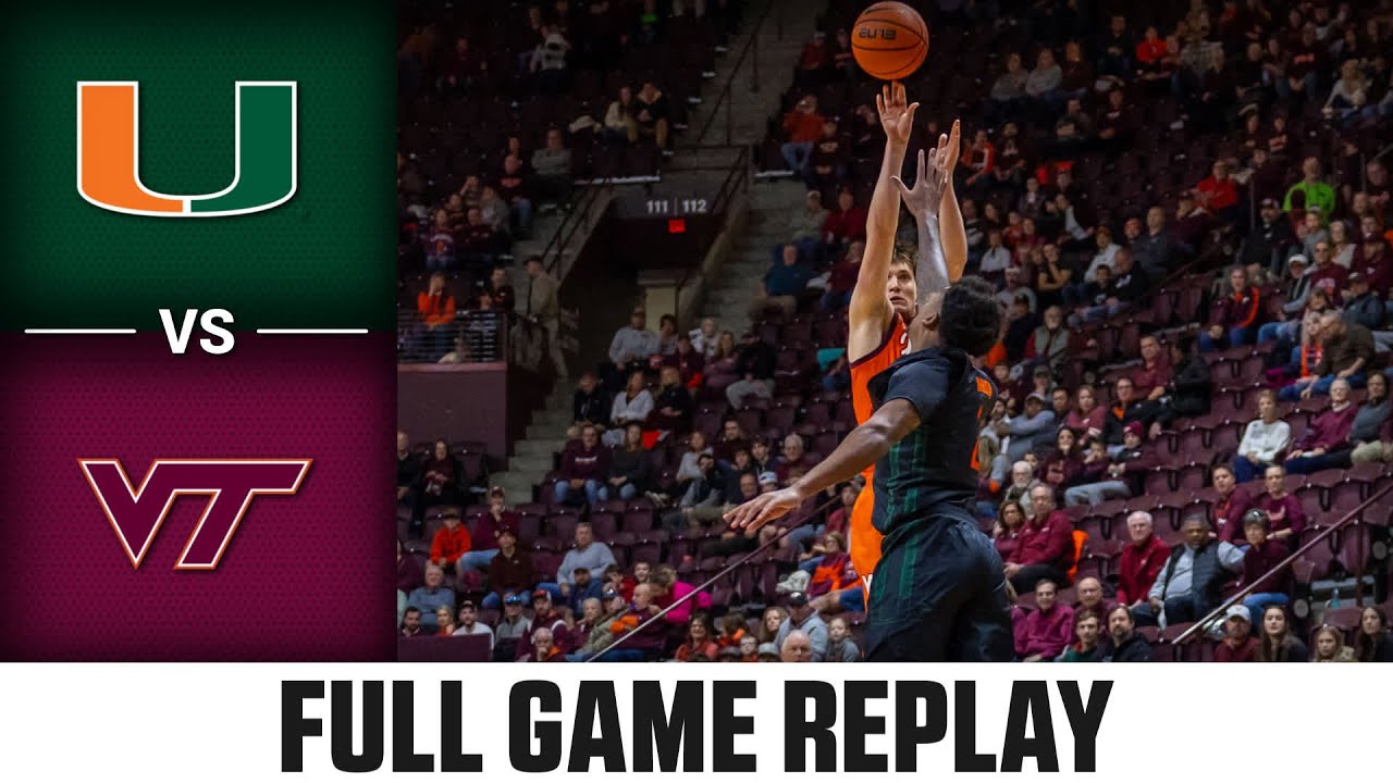 Miami vs. Virginia Tech Full Game Replay | 2024-25 ACC Men's Basketball