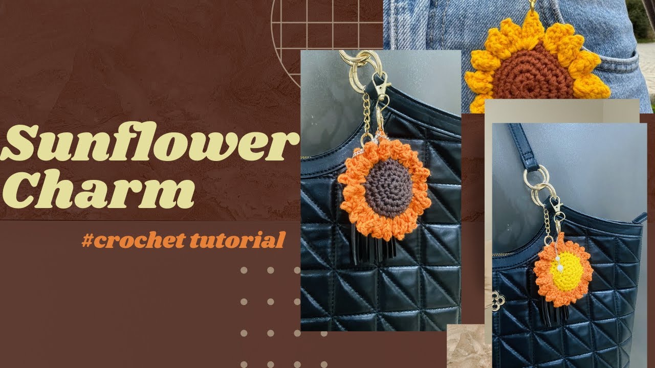 🌻 How to Crochet Crochet Sunflower Bag Charm 🌻 | 15-Minute Quick Project for Beginners |
