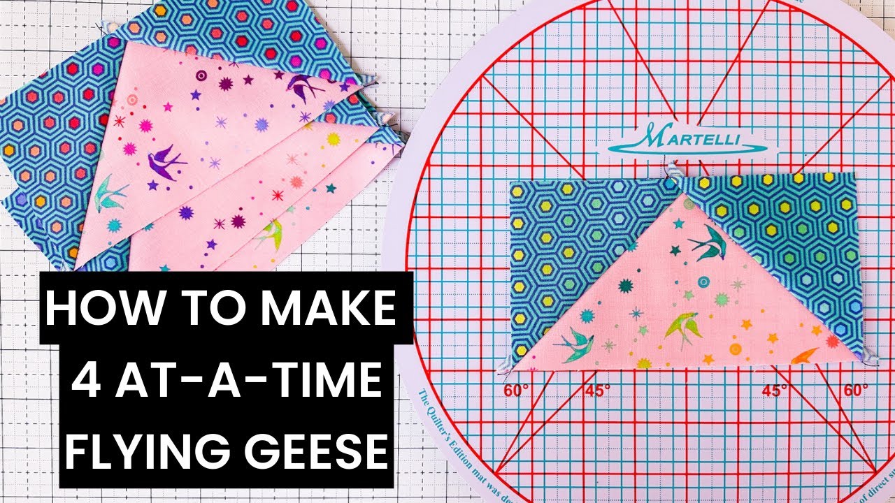 Быстро и легко: 4 блока лоскутного одеяла «Летящие гуси» + QUILTY MATH для идеальных блоков больш...