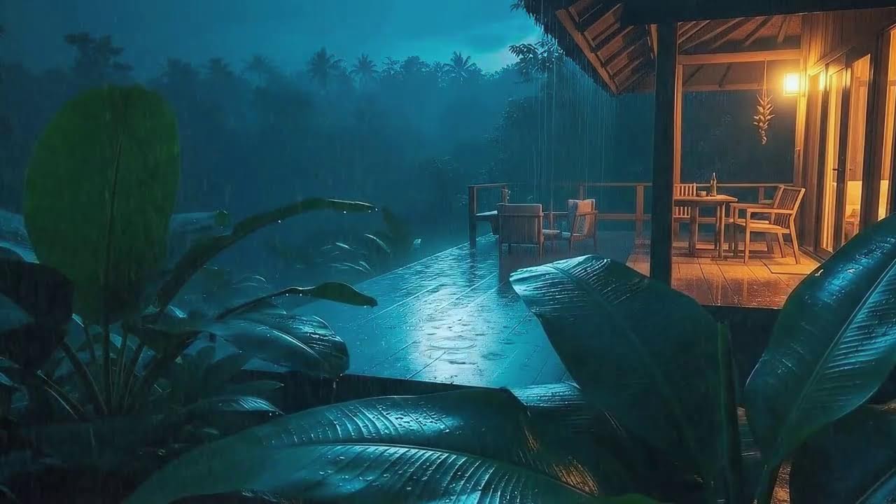 Drift to Sleep with Soft Rain Sounds and Low Rumble at Cozy Cabin 🌧️