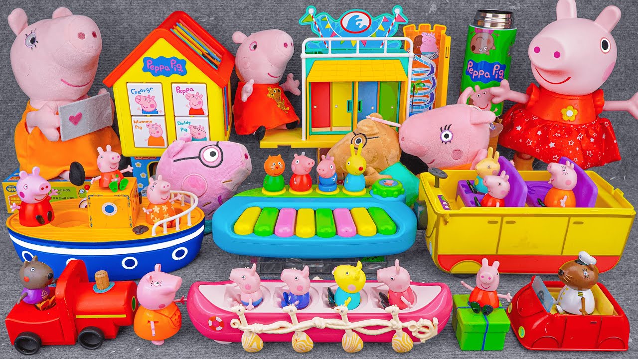 98 Minutes of Satisfying ASMR Unboxing | Adorable Peppa Pig Waterpark & Grandpa Pig's Boat Playset