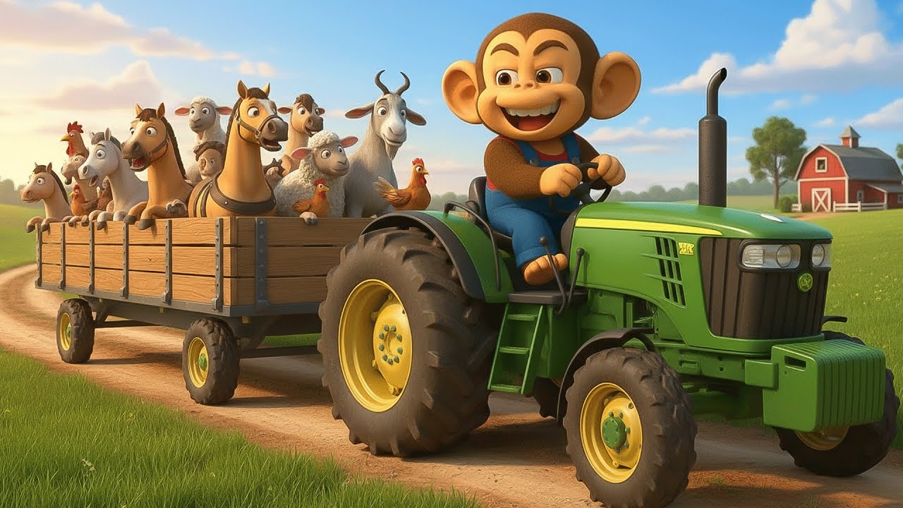 Monkey Farmer Fixes the Broken Tractor and Saves the Beet Field! | Funny Monkey 🐒🚜