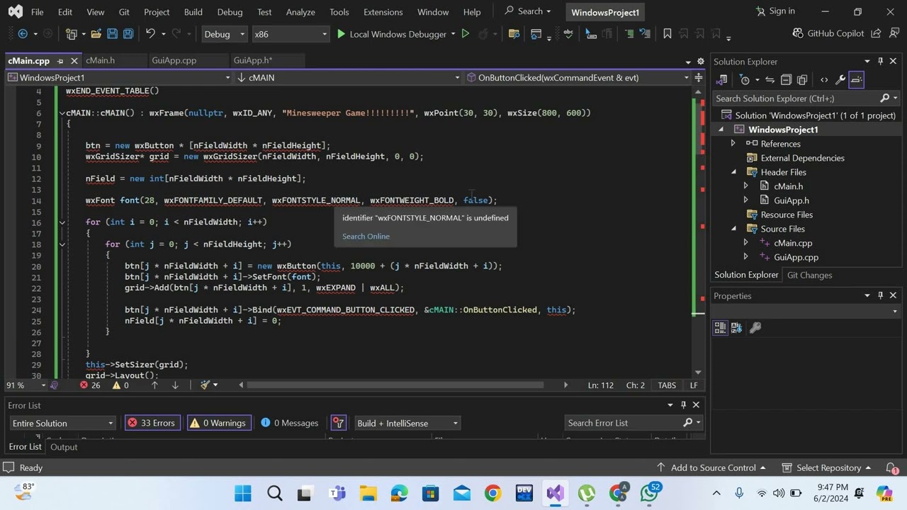 GUI C++ GAME | | MINESWEEPER | | VISUAL STUDIO | | WXWIDGETS