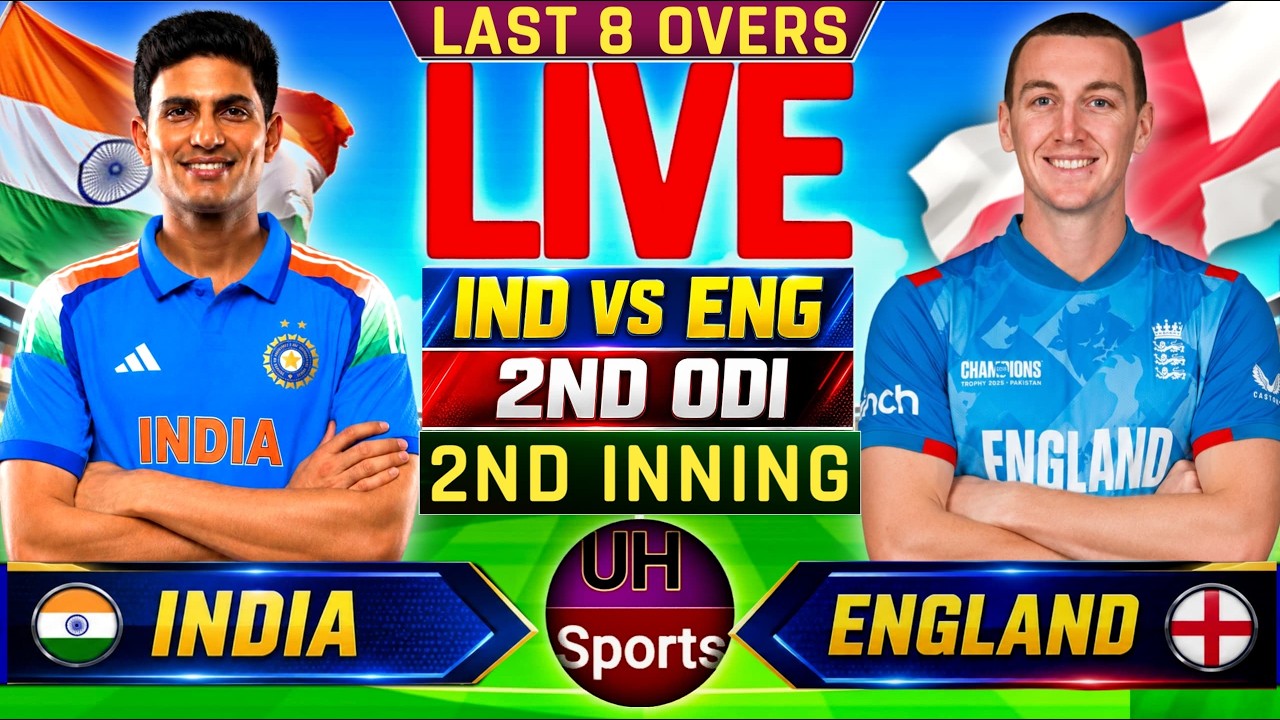 IND Vs ENG, 2nd ODI, Live Cricket Match Score | Cricket Match Live Fan Commentary, ENG Last 8 Overs