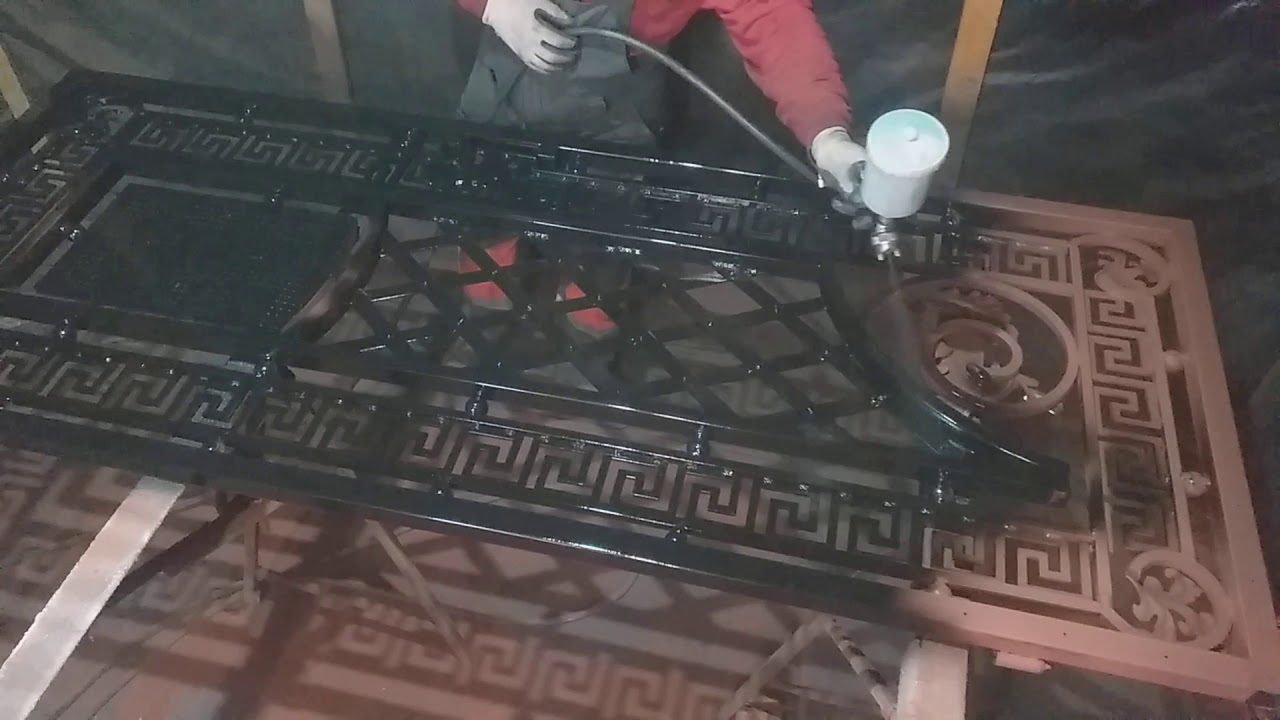 Ворота своими руками (покраска чёрный глянец)