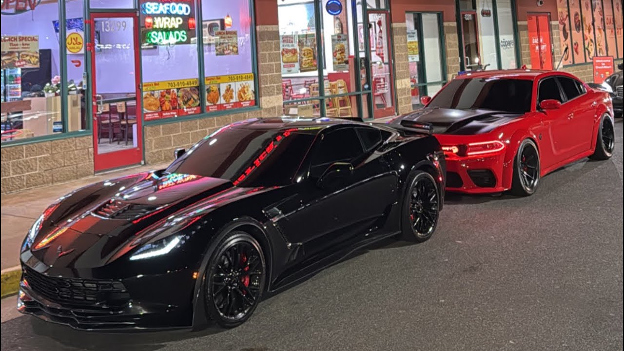 C7 Z06 CORVETTE SWIMMING WITH HELLCAT REDEYE