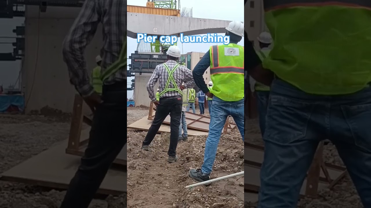 Pier cap launching || pre-cast Pier Cap || Erection || 350 Ton crane || #heavycivil #construction