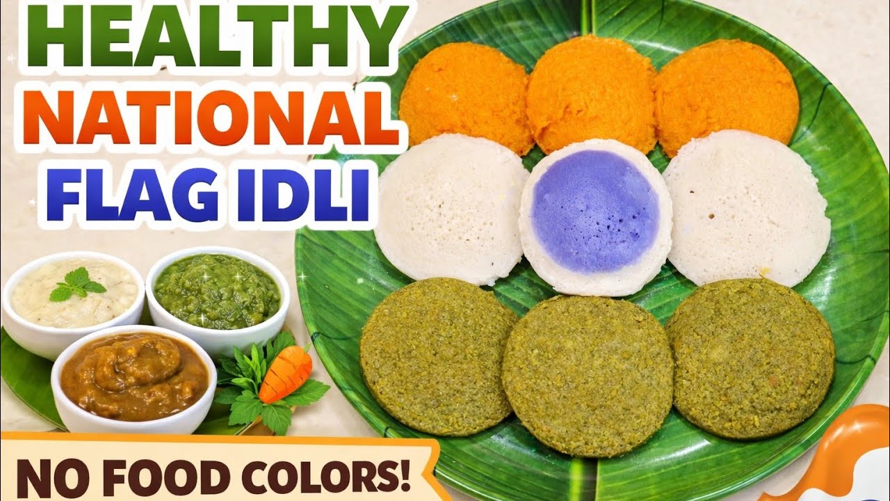 Republic Day Special Tricolor Idli | No Food Color | Healthy Recipe #NationalFlagIdli #TricolorIdli