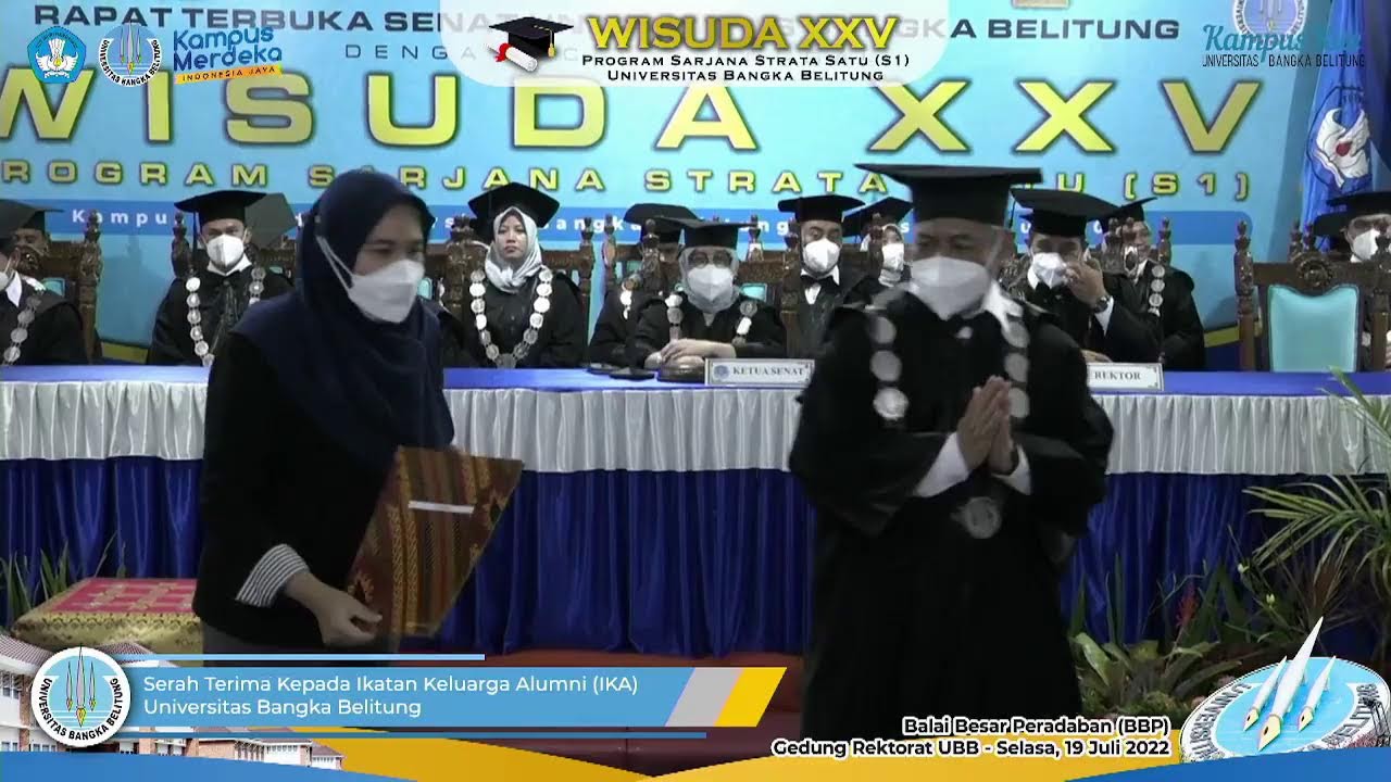 Wisuda XXV Program Strata 1 Universitas Bangka Belitung 19 Juli 2022