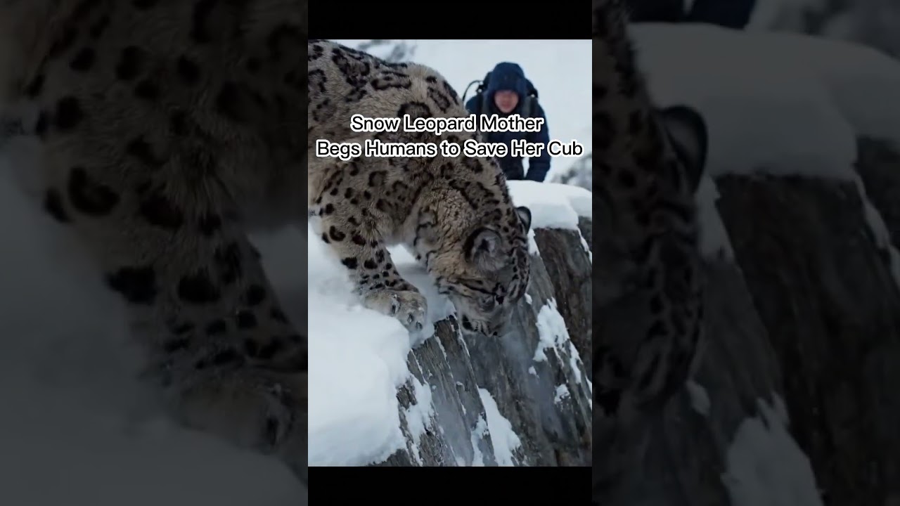 Snow Leopard Mother Begs Humans to Save Her Cub