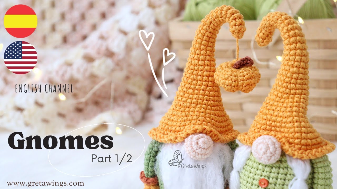 COUPLE OF AMIGURUMI GNOMES Part 1/2 - STEP BY STEP Tutorial Sub 🇺🇸🇪🇸/ GretaWings