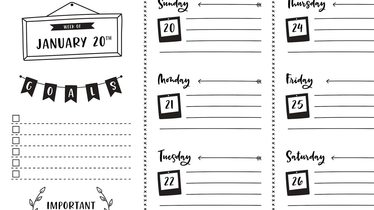 Create a Bullet Journal Weekly Planner Design in Illustrator
