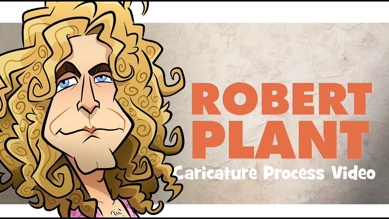 Robert Plant (Led Zeppelin) Caricature art drawing process tutorial