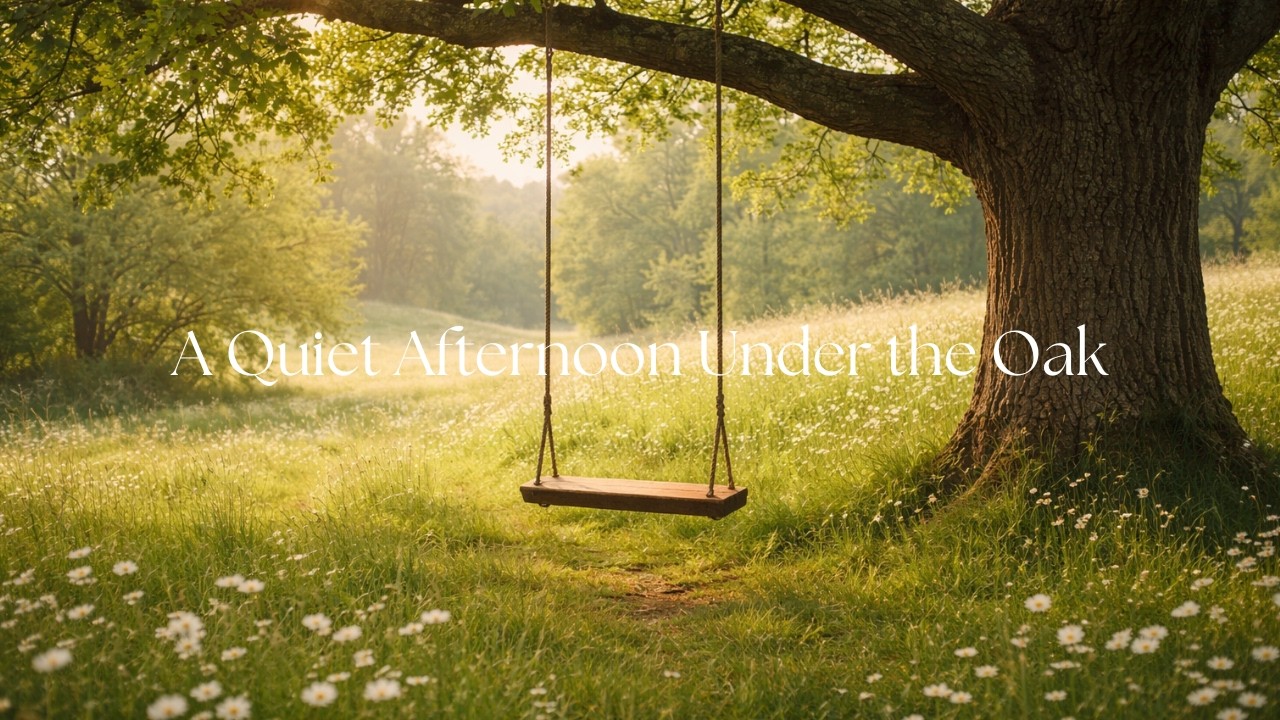 Quiet Afternoon Under the Oak 🌿 Gentle Breeze, Birds and Soft Music | Relaxing Spring Ambience