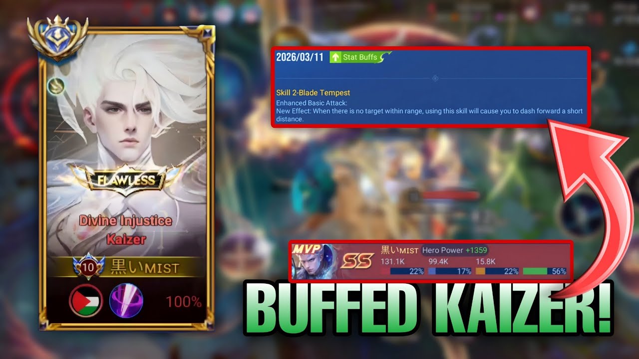 BUFFED Kaizer Gameplay 🔥 SS MVP Carry | Honor of Kings