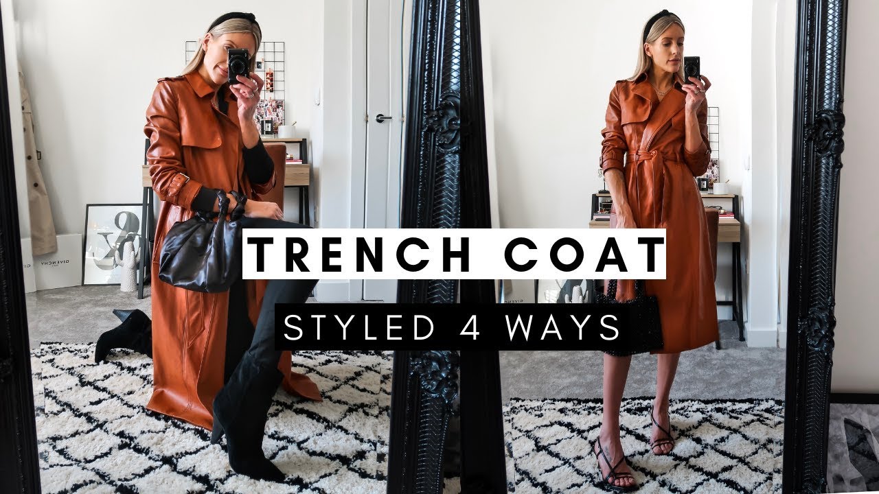 TRENCH COAT STYLED 4 WAYS 🧥 How to wear a leather trench coat for spring/summer