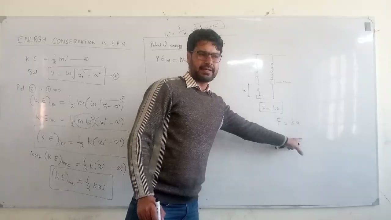 Energy Conservation in simple harmonic motion || Physics XI || simple harmonic motion