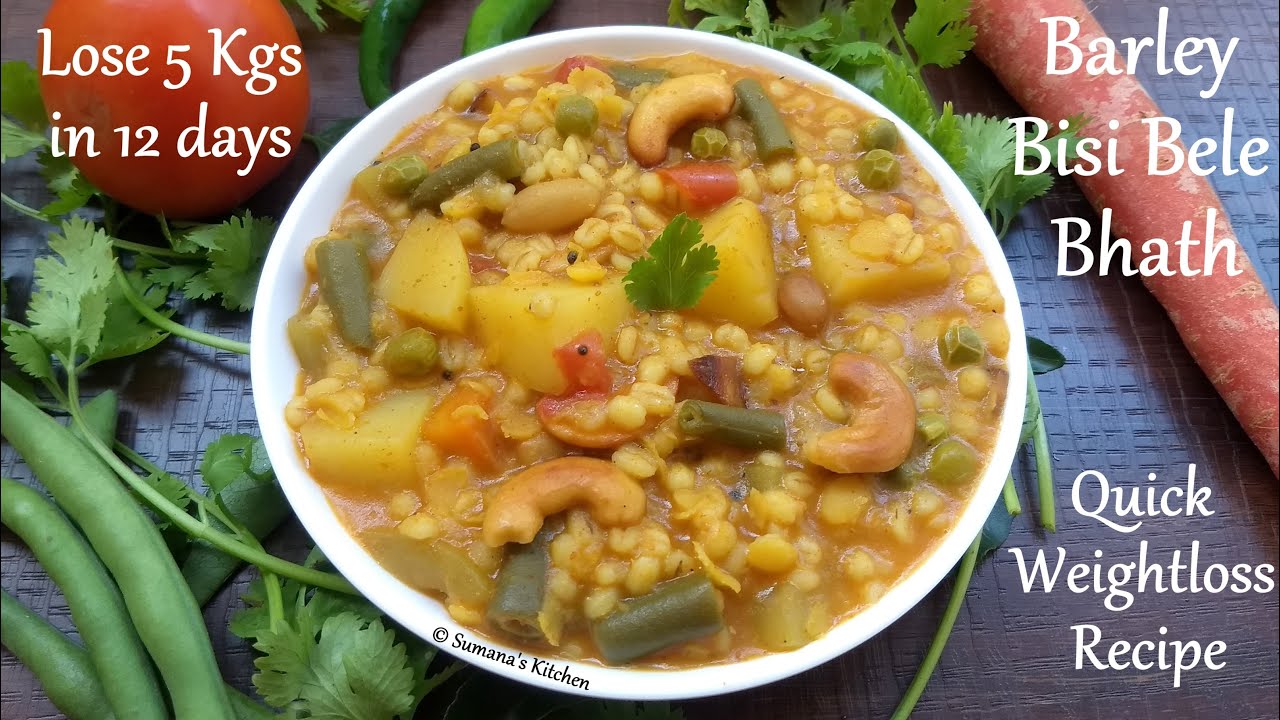 My Signature Recipe-Barley Bisi Bele Bath -Lose 5 kgs in 12 days(Quick Weightloss)-Sumana's Kitchen