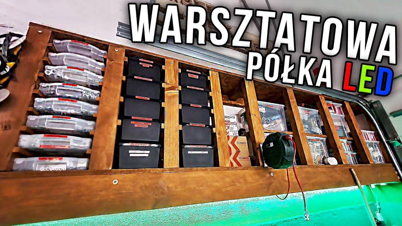 Lewitująca półka warsztatowa z palet + podświetlenie LED - Fox Corner