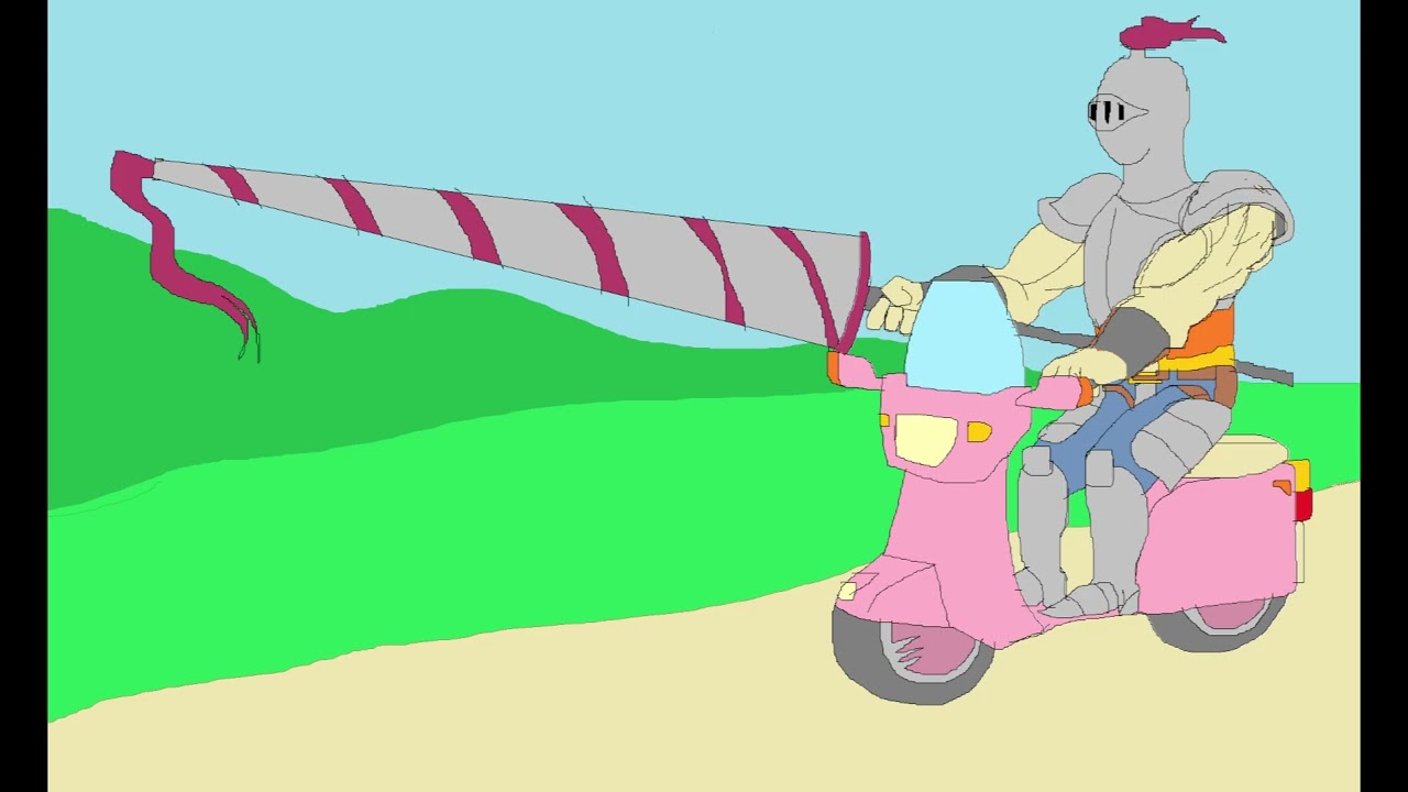 Peezuh the knight on the Pizza scooter