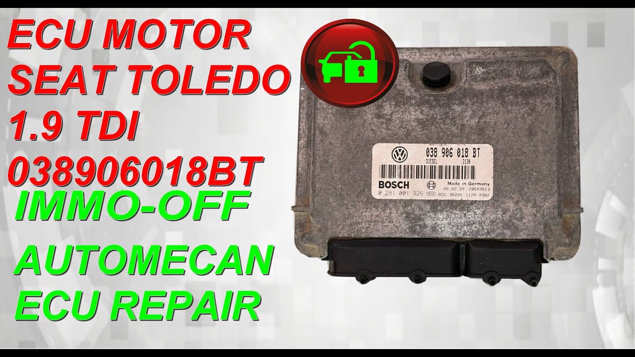ECU MOTOR SEAT TOLEDO 1.9 TDI 038906018BTSeat Toledo 038 906 018 BT 038906018BT  . TESTED 100/100