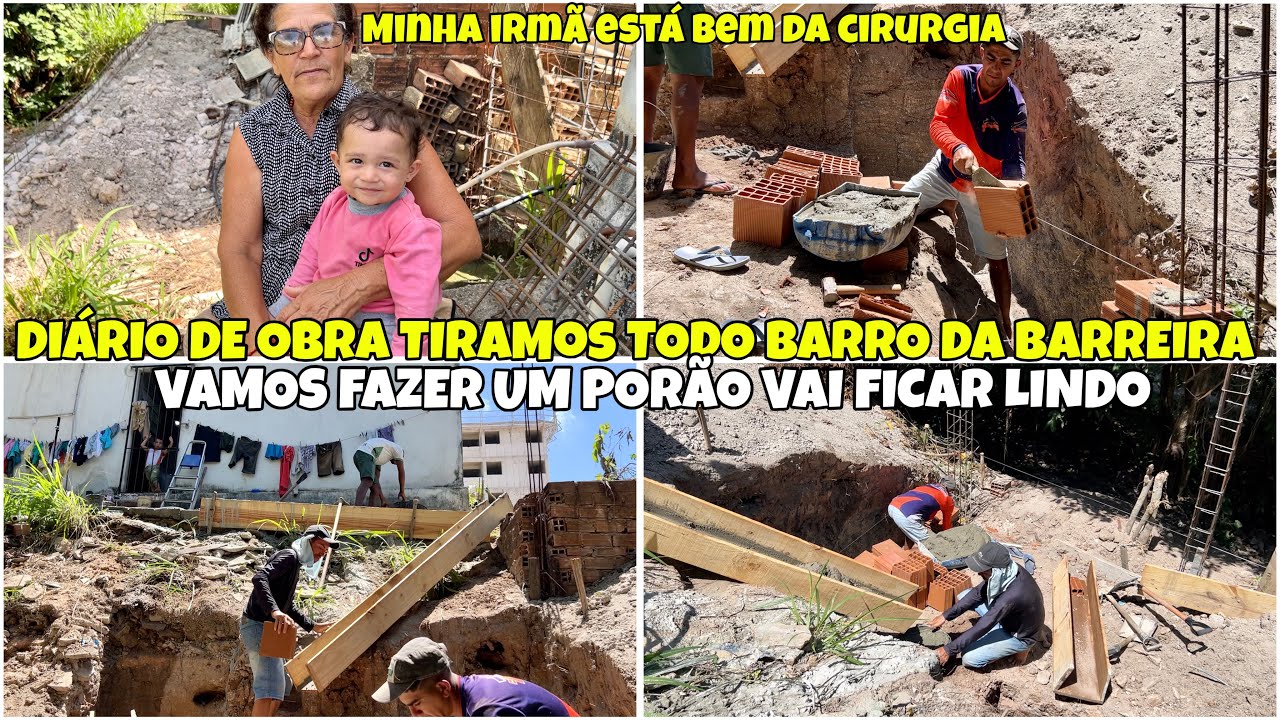 DIÁRIO DE OBRA| TIRAMOS TODO BARRO DA BARREIRA PRA FAZER UM PORÃO| VAI FICAR LINDO| MOSTREI DETALHES